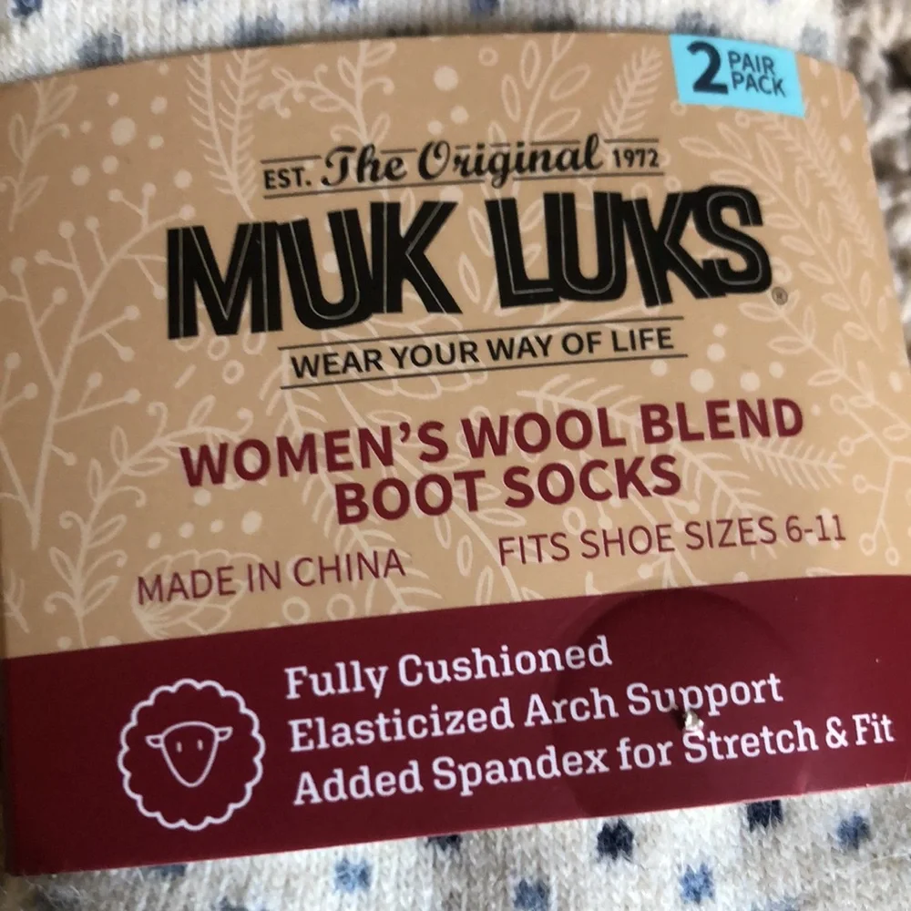 Muk Luks Women’s Wool Blend Boot Socks
